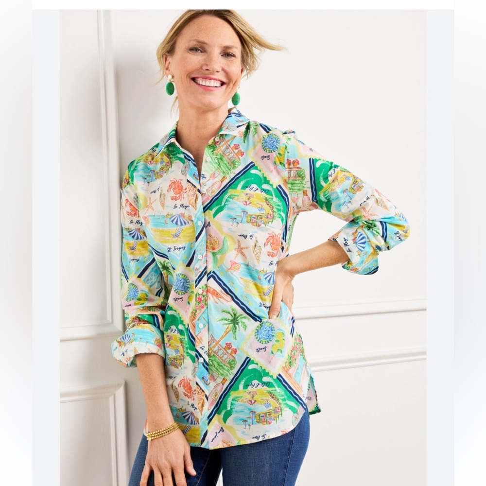 Talbots Modern Classic Shirt in the "Summer Vista" print - Large Petite